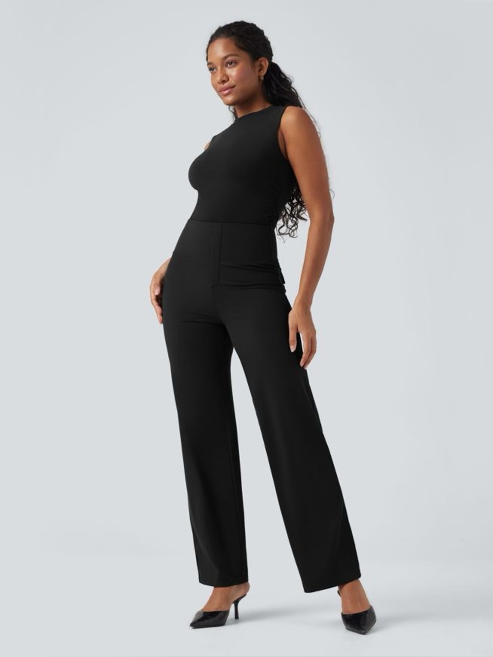 Halara UltraSculpt Black Straight Leg Work Pants M NWOT High Waist